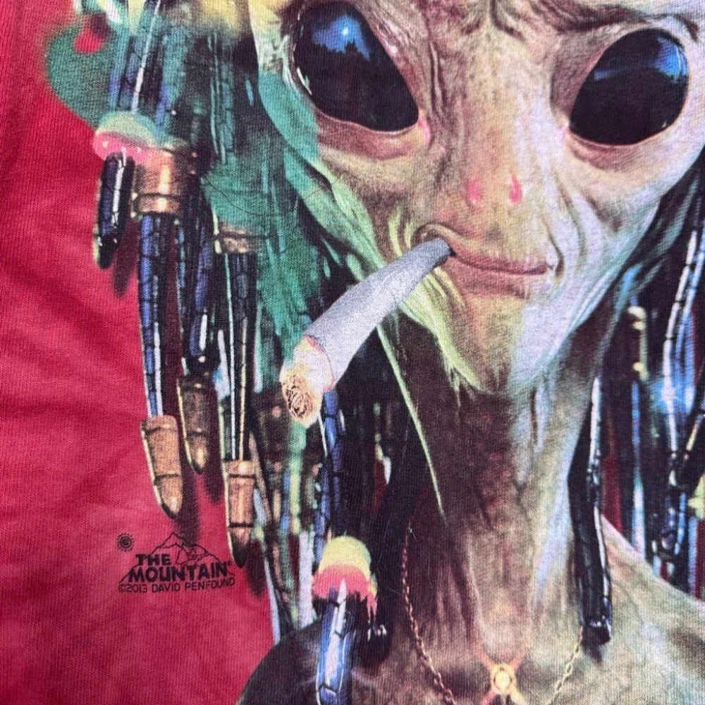 2013 the mountain David penfound tshirt alien smoking dreadlocks funny vintage - Picture 5 of 9